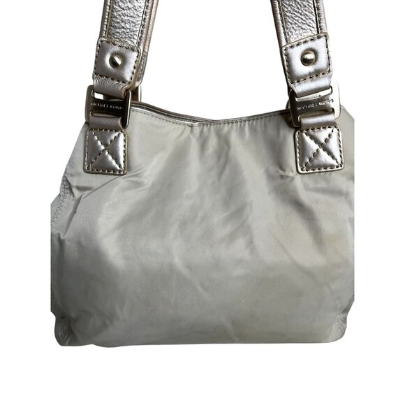 Michael Kors Metallic Beige/Silver Nylon Shoulder Bag With Buckle Detail - Picture 5 of 8
